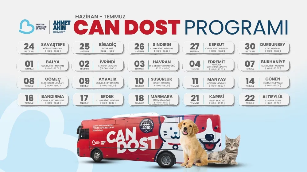 ‘‘Can Dost’’un Haziran-Temmuz ayı takvimi belli oldu